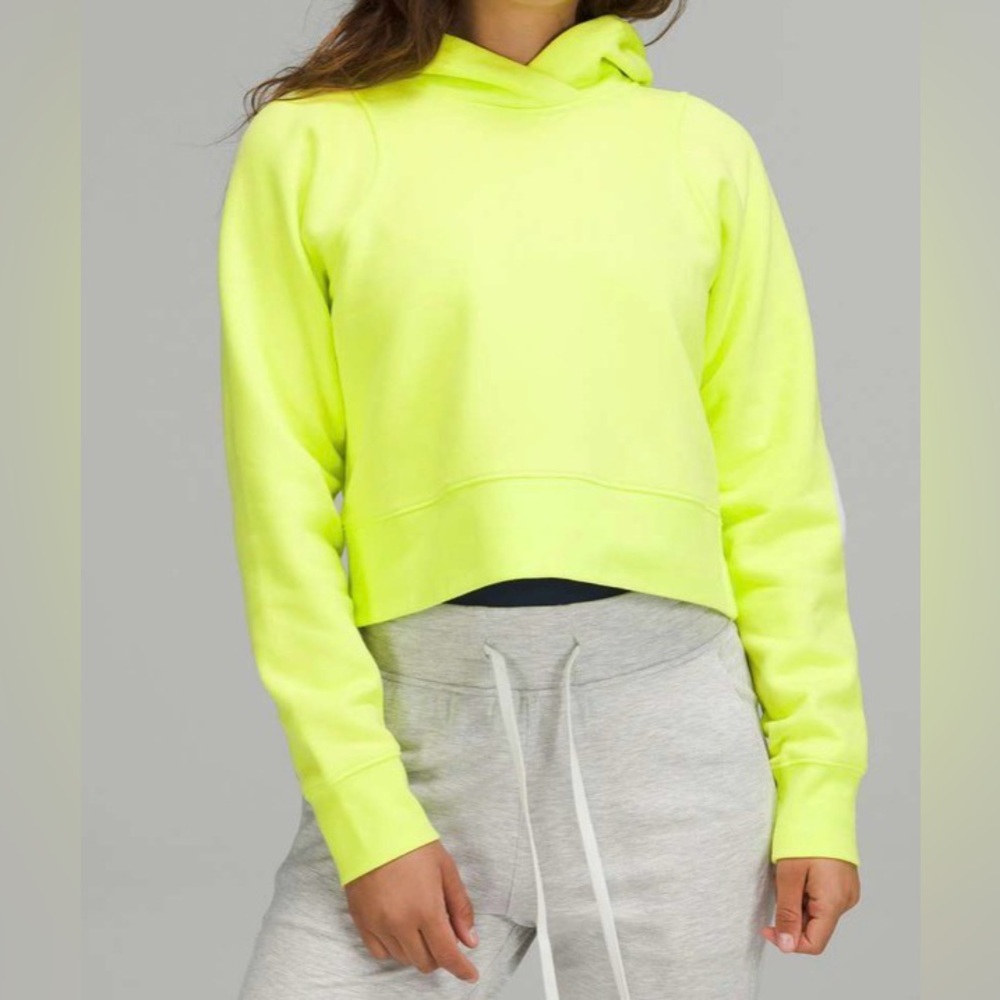 NWOt Lululemon Loungeful Cropped Hoodie Electric Lemon